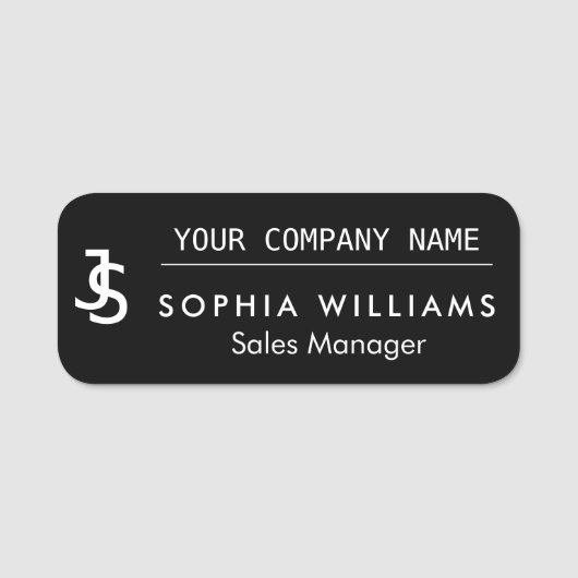 Monogram-Logo für moderne Unternehmen Namensschild (Vorderseite)