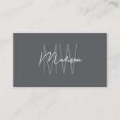 Monogram Logo Grau Moderne Minimalistisch Visitenkarte (Vorderseite)