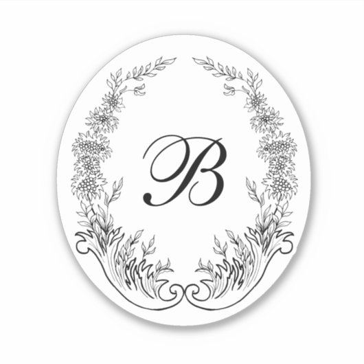 Monogram Logo ist der Emblem-Aufkleber Aufkleber (Vorderseite)