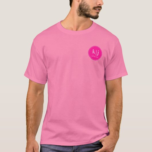 Monogram Logo Makeup Artist Business Pink T-Shirt (Vorderseite)
