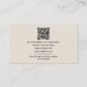 Monogram Logo-Minimalistisch Boho Beige-Vorlage Visitenkarte (Rückseite)