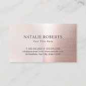Monogram Logo Modern Blush Rose Gold Salon Wellnes Visitenkarte (Rückseite)