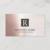 Monogram Logo Modern Blush Rose Gold Salon Wellnes Visitenkarte (Vorderseite)