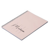 Monogram Logo Modern Minimalistisch Blush Pink Notizblock (Linke Seite)