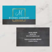 MONOGRAM LOGO Moderne, intelligente Goldbox, Aquak Visitenkarte (Vorne/Hinten)