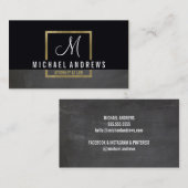 MONOGRAM LOGO Moderne Smart Gold Box schwarz Visitenkarte (Vorne/Hinten)