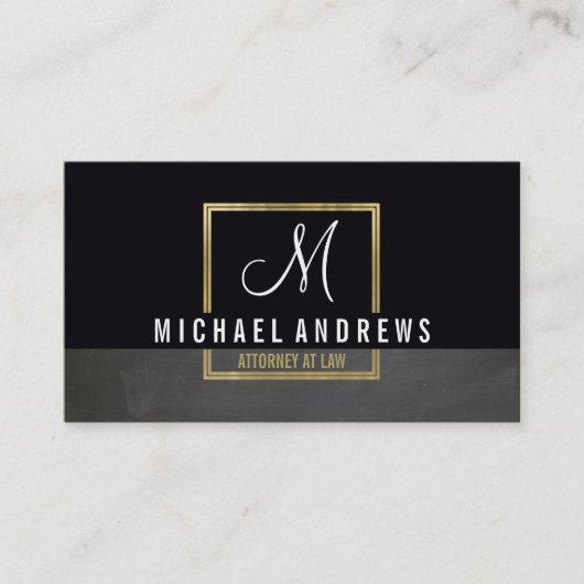 MONOGRAM LOGO Moderne Smart Gold Box schwarz Visitenkarte (Vorderseite)