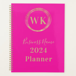 Monogram Logo Pink Gold Business 2024 Planer