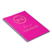 Monogram Logo Pink Gold Business Notes Notizblock (Rechte Seite)