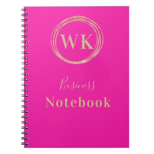 Monogram Logo Pink Gold Business Notes Notizblock (Vorderseite)