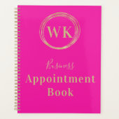 Monogram Logo Pink Gold Business Termin Buch Planer (Vorderseite)