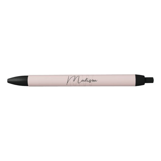 Monogram Logo Rosa Modern Minimalistisch Kugelschreiber (Vorderseite)