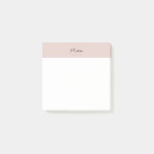 Monogram Logo Rosa Modern Minimalistisch Post-it Klebezettel (Vorderseite)