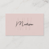 Monogram Logo Rosa Modern Minimalistisch Visitenkarte (Vorderseite)