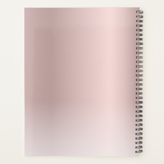 Monogram Logo Rose Gold Blush Metallic Planer (Rückseite)