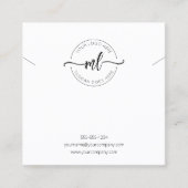 Monogram Logo-Schmuckkarte Quadratische Visitenkarte (Vorderseite)