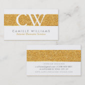 MONOGRAM LOGO smart glamour Gold-Folie Glitzer Visitenkarte (Vorne/Hinten)