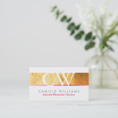 MONOGRAM LOGO smart glamour gold folie hot pink Visitenkarte (Stehend Vorderseite)