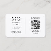 Monogram Logo X White Simple Modern Visitenkarte (Rückseite)