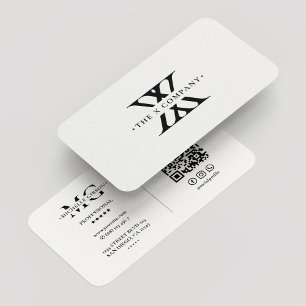 Monogram Logo X White Simple Modern Visitenkarte