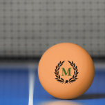 Monogram Lorberkranz SW Tischtennisball<br><div class="desc">Kundenspezifischer drei Sterne Ping Pong Tischtennisball mit Monogramm SW cooles Zubehör für jeden Spieler</div>