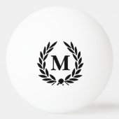Monogram Lorberkranz SW Tischtennisball (Vorderseite)