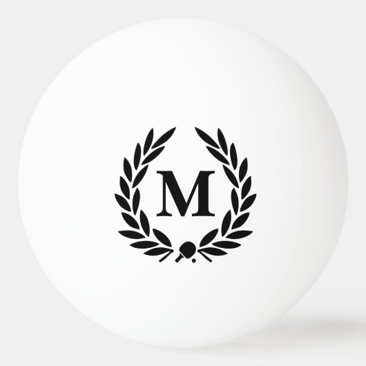Monogram Lorberkranz SW Tischtennisball (Vorderseite)