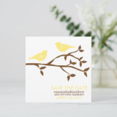 Monogram Love Birds Wedding Save the Date (Stehend Vorderseite)
