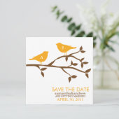 Monogram Love Birds Wedding Save the Date (Stehend Vorderseite)