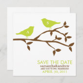 Monogram Love Birds Wedding Save the Date Cards Einladung (Vorne/Hinten)