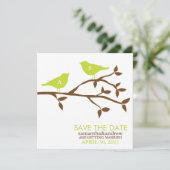 Monogram Love Birds Wedding Save the Date Cards Einladung (Stehend Vorderseite)