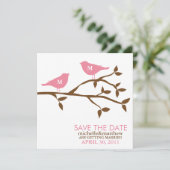 Monogram Love Birds Wedding Save the Date Einladung (Stehend Vorderseite)