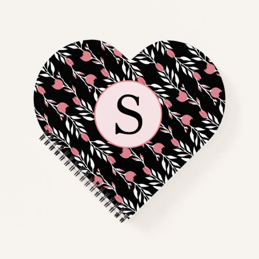 Monogram Lovely Pink Roses Notizblock (Vorderseite)