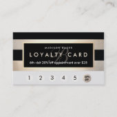 Monogram Loyalty 6 Punch Gold und Black Strip Treuekarte (Vorderseite)