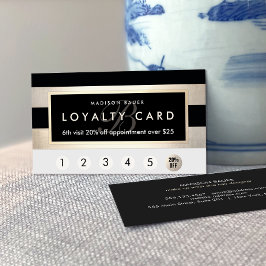 Monogram Loyalty 6 Punch Gold und Black Strip Treuekarte