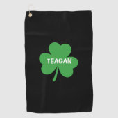 Monogram Lucky Shamrock Clover Golfhandtuch (Vorderseite)