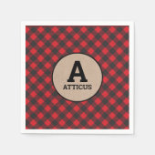Monogram Lumberjack Buffalo Kariert Serviette (Vorderseite)