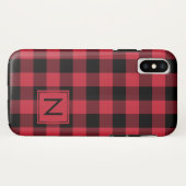 Monogram Lumberjack Red Black Buffalo Kariert Case-Mate iPhone Hülle (Rückseite (Horizontal))