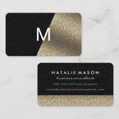 Monogram Lux Gold Swirl Visitenkarte (Vorne/Hinten)