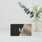 Monogram Lux Gold Swirl Visitenkarte (Stehend Vorderseite)