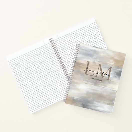 Monogram Luxe Aesthetic Metallic Notizblock (Innenseite)