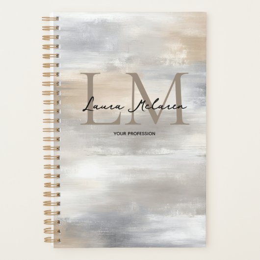 Monogram Luxe Ästhetik Metall Planner Planer (Vorderseite)