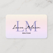 Monogram Luxe Ästhetik Pastellfarben QR-Code Visitenkarte (Vorderseite)
