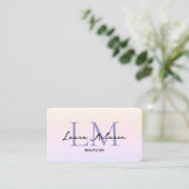 Monogram Luxe Ästhetik Pastellfarben QR-Code Visitenkarte (Stehend Vorderseite)
