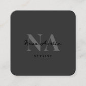 Monogram Luxe Trendy Aesthetic Blush Pink QR Code Quadratische Visitenkarte (Vorderseite)