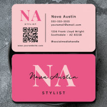 Monogram Luxe Trendy Aesthetic Niedlich Pink QR Co
