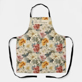 Monogram Luxe Vintag Style Artistic floral Schürze (Vorderseite)