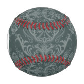 Monogram Luxuriöse Tapete aus grüner Blumenmatte Baseball (Vorderseite)