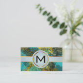 Monogram Luxury Gold | Artistic Texture Paint Visitenkarte (Stehend Vorderseite)