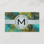 Monogram Luxury Gold | Artistic Texture Paint Visitenkarte (Vorderseite)